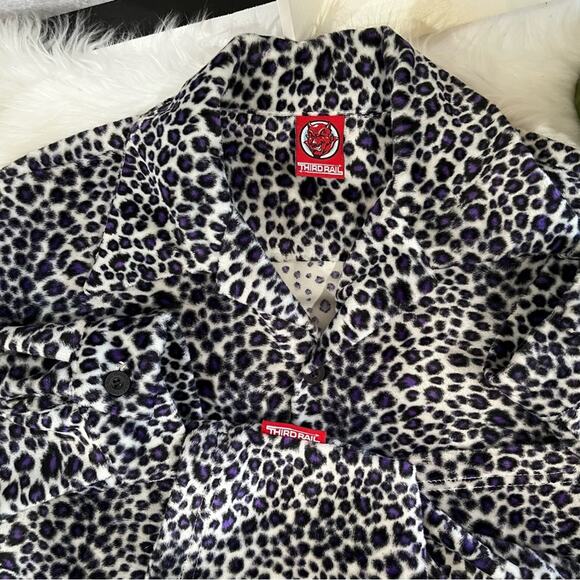Third Rail Vintage Plush Fleece Longline Leopard Print Cozy Shacket Shirt Jacket - Picture 11 of 16